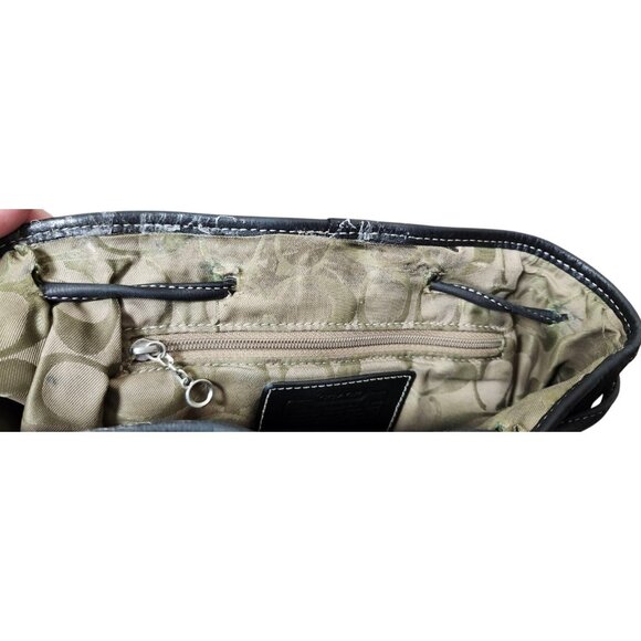 Vintage Coach Leather Drawstring Backpack Black Full Grain Leather - Picture 11 of 15